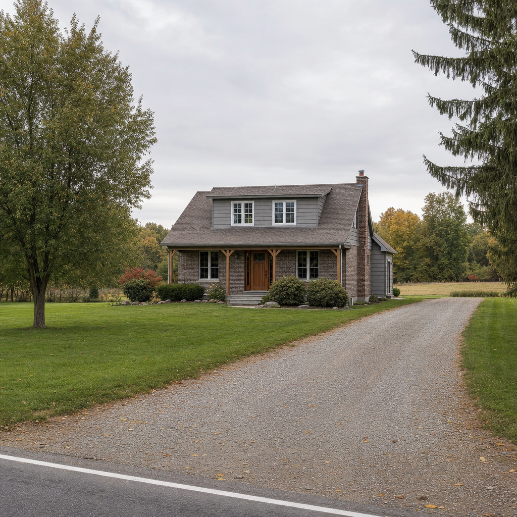 A calm single-family home exterior on a quiet Lakewood street, representing the household size and daily water use that decides how often a septic tank needs pumping